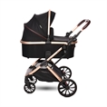 Детска количка GLORY 2в1 с кош за новородено Black DIAMOND+ADAPTERS